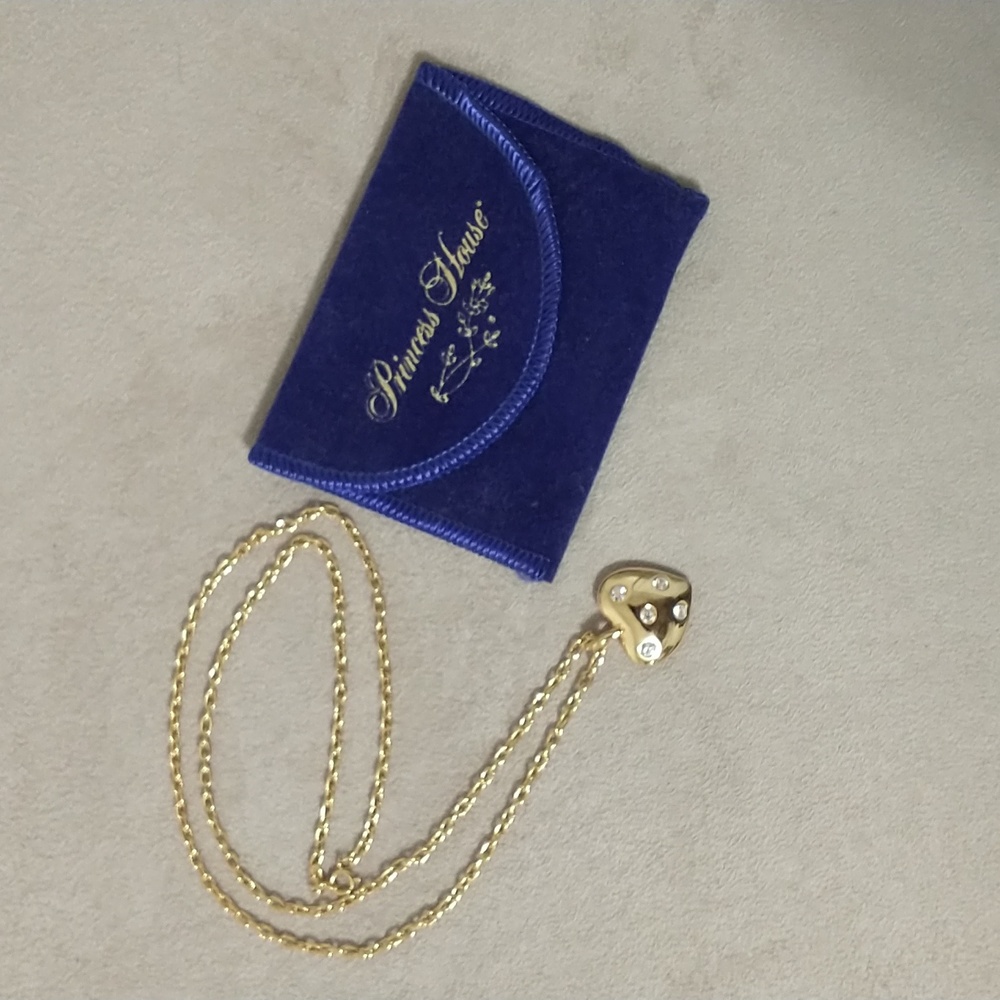 Princess House Gold-tone Heart Pendant Necklace